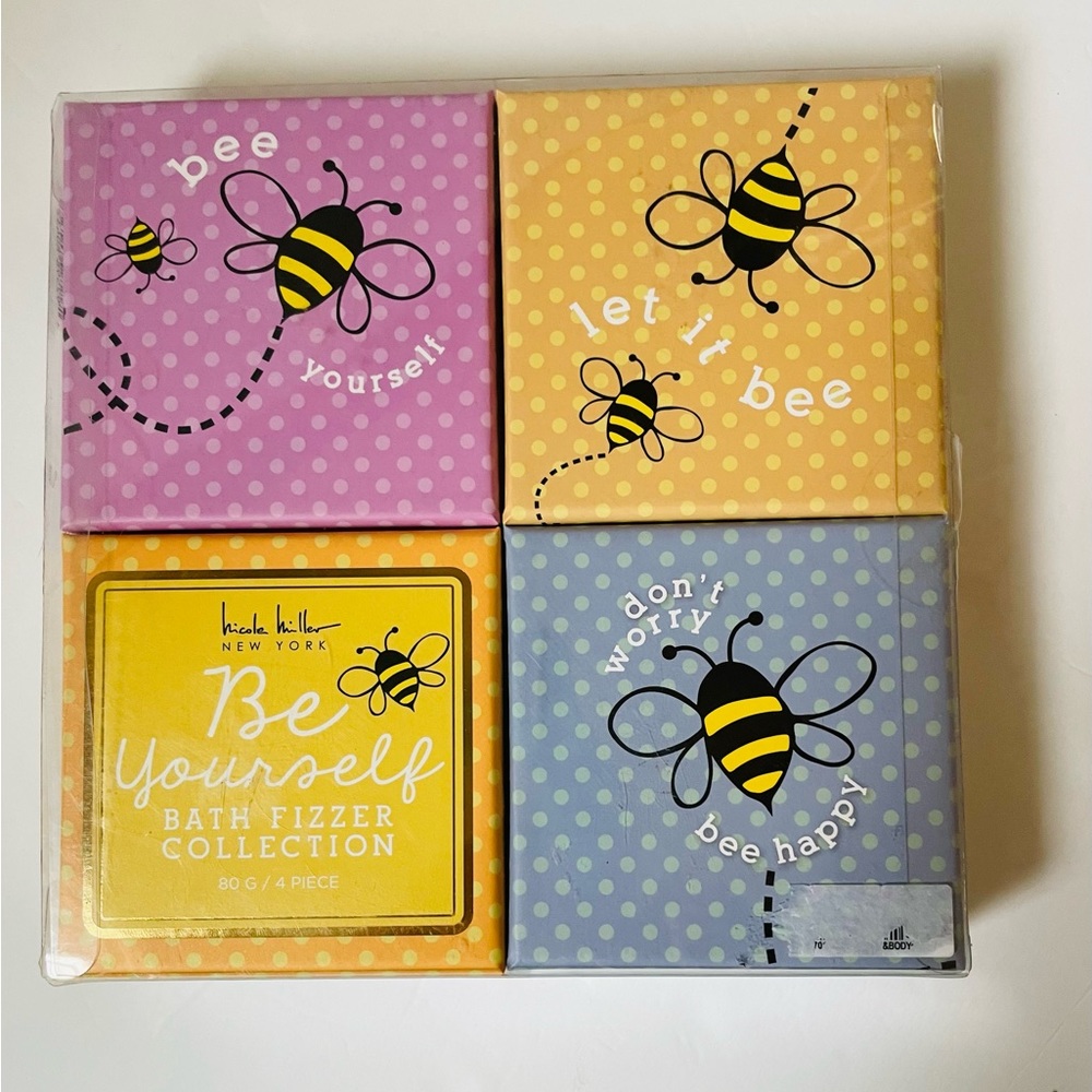 Nicole Miller Bath Bomb Bath Fizzer collection-Set 4- Summer Theme w/ Bees - Picture 2 of 4
